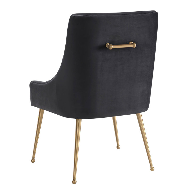 Joe Velvet Side Chair In Grey, Grey