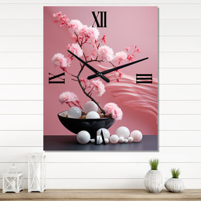 Asian Art Seashell Sumi VII - Horloges murales asiatiques