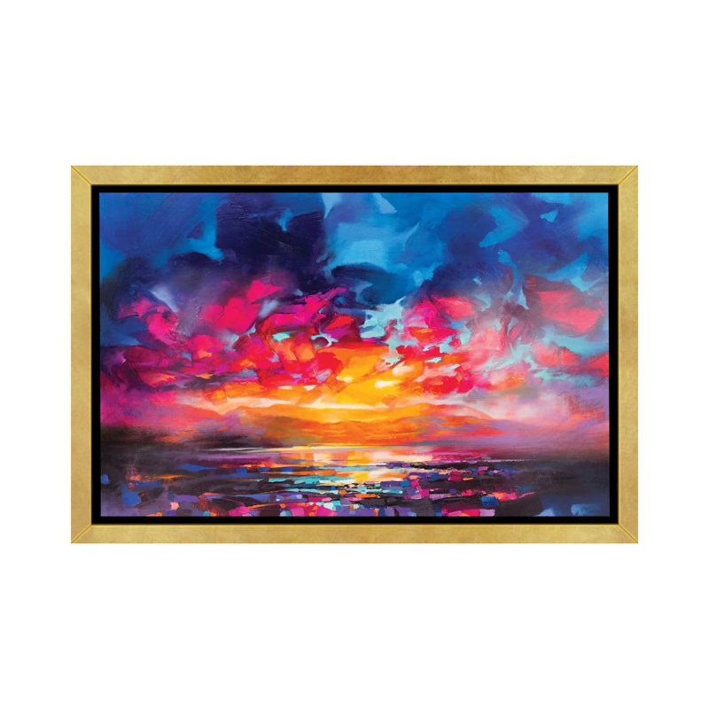 «Liquid Light V» par Scott Naismith - reproduction d'art, H 40 po x l 60 po x 1,5 po, Toile encadrée d'or