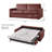 Marcello 77" Leather Queen Sleeper Sofa Bed With Foam Mattress, Leather Sleeper Sofa Bed With Foam Mattress For Living Room-179440985-179440989