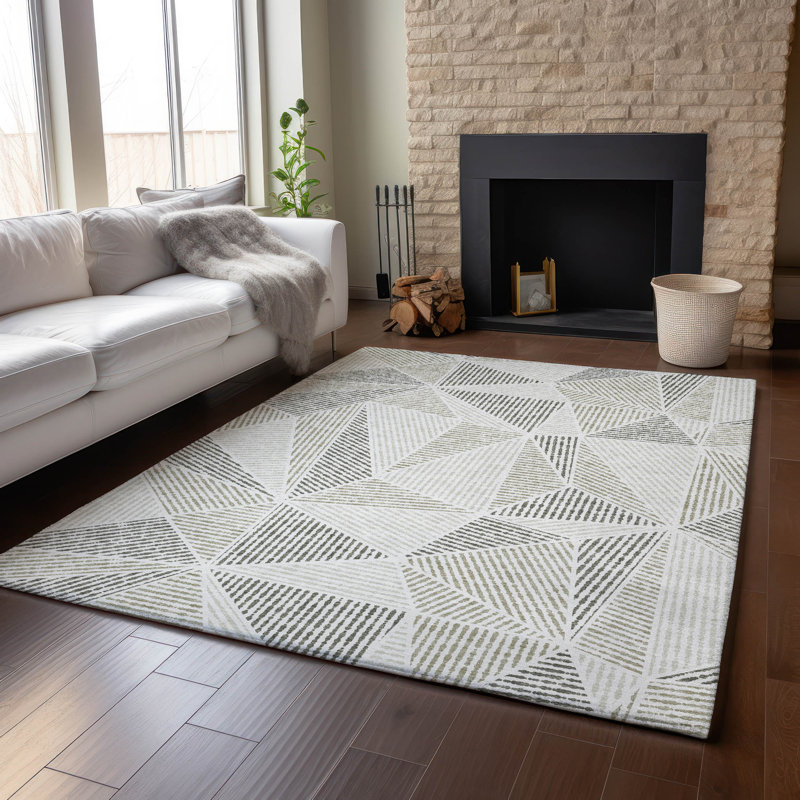Premium Machine Washable Cerrito Taupe Rug, Rectangle 8' x 10'