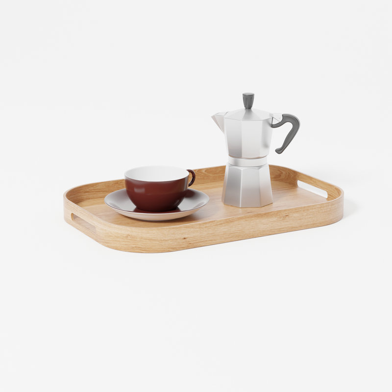 Rhuddlan Solid Wood Tray, 40.20cm W x 27.30cm D x 3.50cm H, Oak Wood