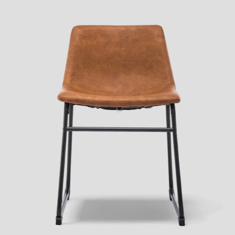 Chaise de salle à manger Janeva, Similicuir brun clair