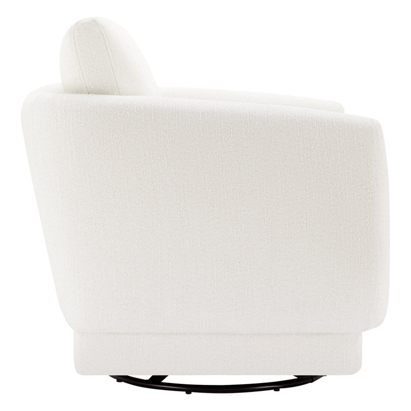 Ramel Upholstered Swivel Armchair, Mellow Ivory Chenille