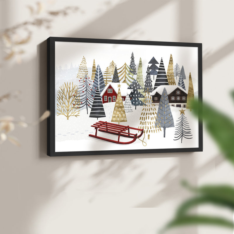 Collection de chalet de Noël A - Reproduction encadrée - Restickable, Noir, noir, noir, noir, H 16 po x l 20 po