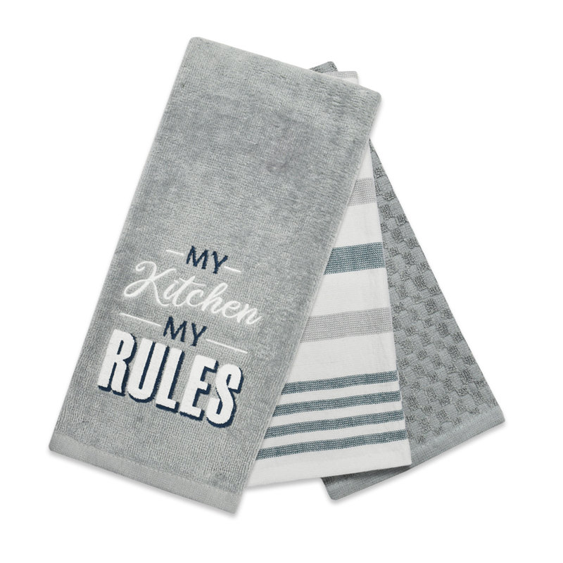 Super Absorbent 3 pack Cotton Tea Towels - My Kitchen My Rules