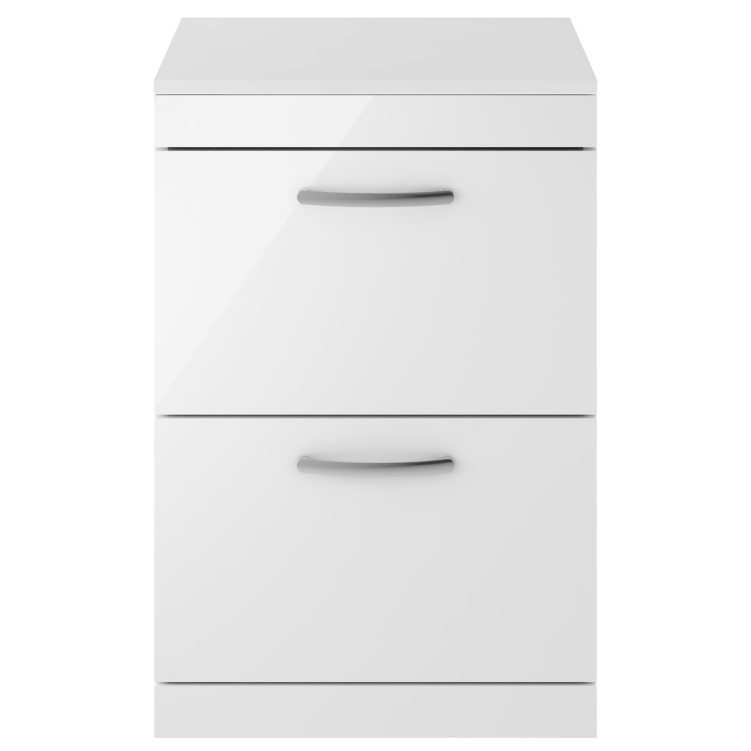 Athena Gloss White 60cm Free-Standing Vanity Unit Base Only