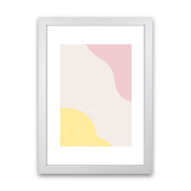 Mila Pink Abstract N18 by Pixy Paper - Print, White Framed, 29.7cm H x 21cm W x 3cm D