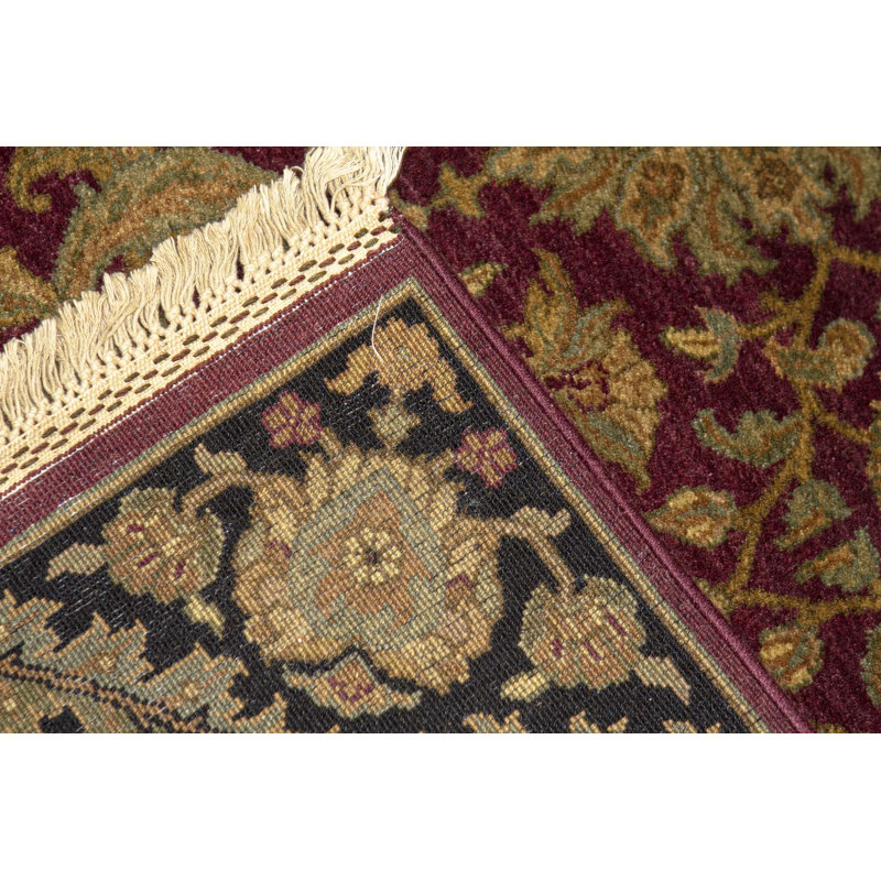 Hand-Knotted High-Quality Red and Black Area Rug
