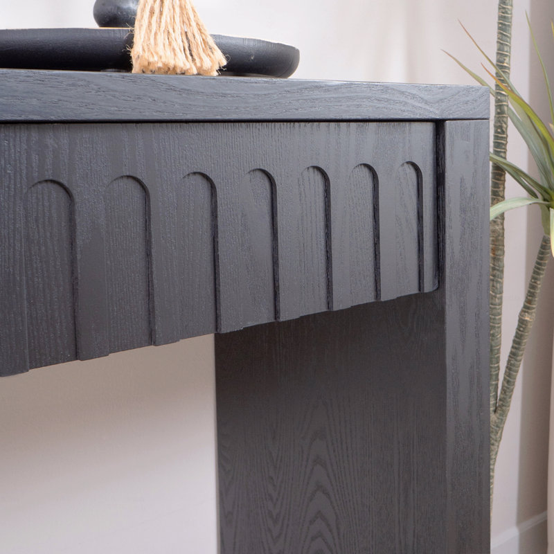 Console moderne noire à 4 tiroirs - Table d'entrée avec rangement 59,2 po, Noir