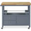 Gerolakkos ClickDecor Anson, îlot de cuisine avec rangement, table de bloc de boucher, roulettes et rangement d'armoire portable pour les essentiels de la maison, gris