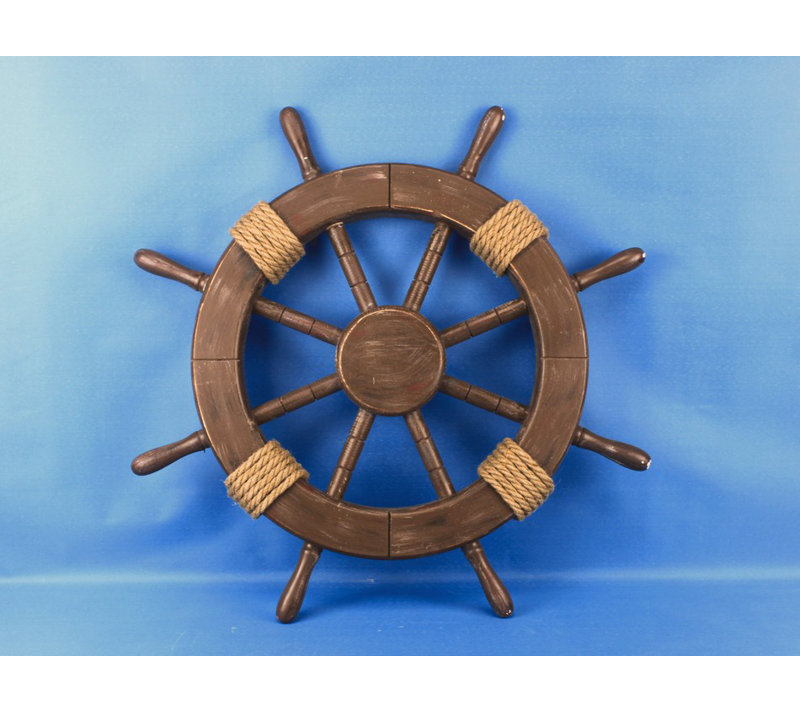 Décoration murale en bois à roues de bateau