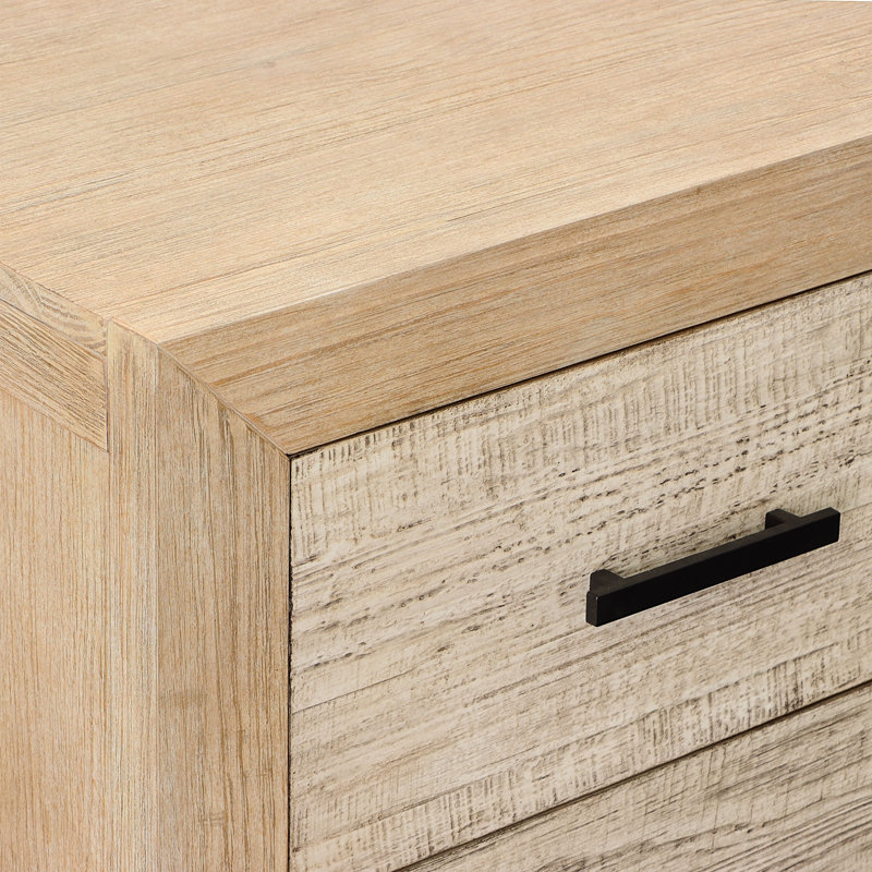 Roux 2-Drawer Pine Wood Nightstand