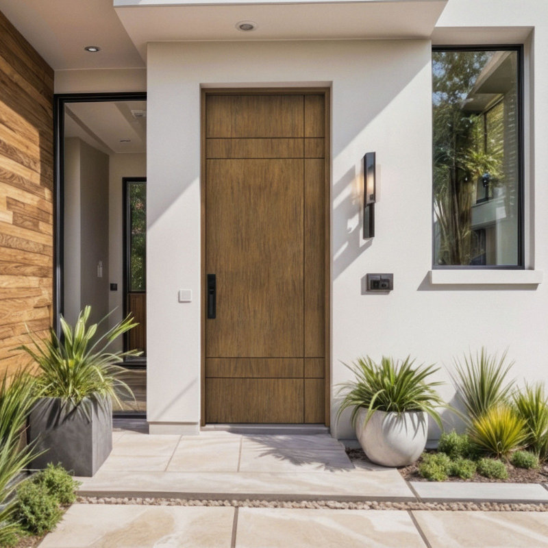 Porte à panneau 96 "Alto Slab Only Acajou - Contemporain, moderne, brut, 48" x 96" [48" Door]