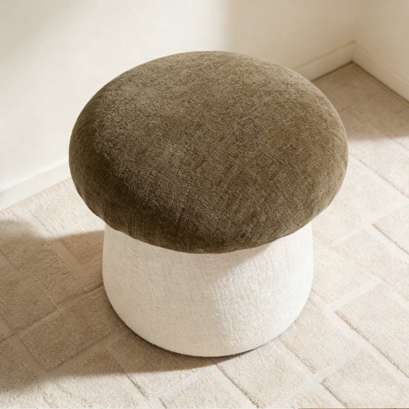 20" Upholstered Chenille Ottoman with Storage, Brown