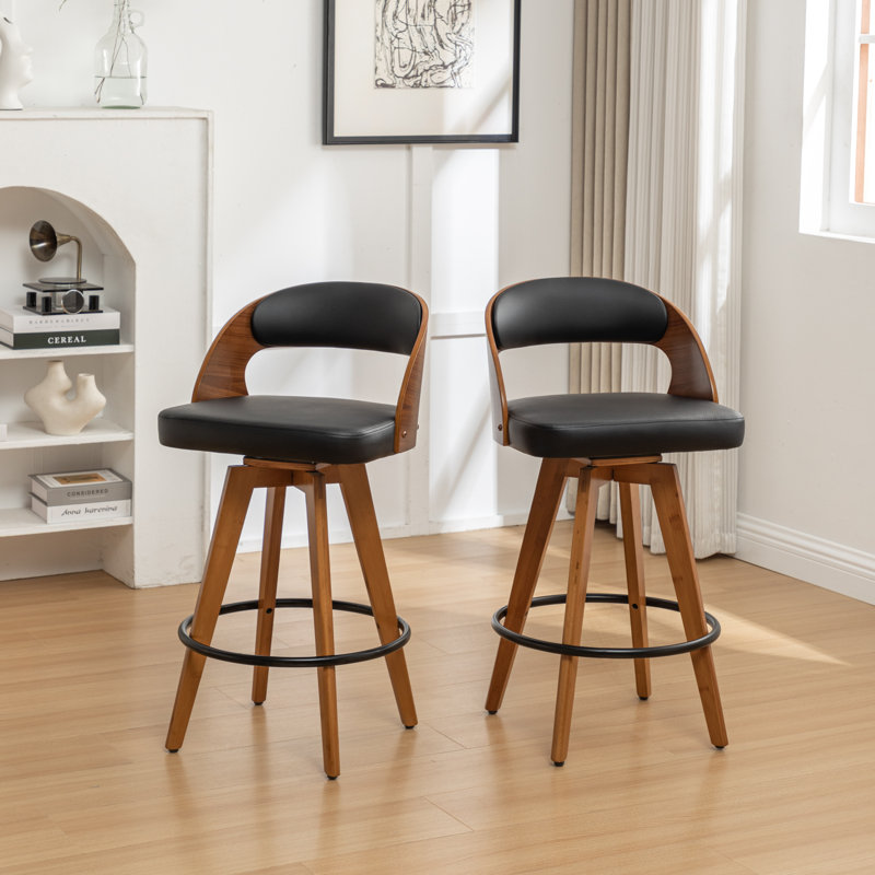 Cayuga Swivel Bar Stool, Black, Counter Stool (68cm Seat Height)