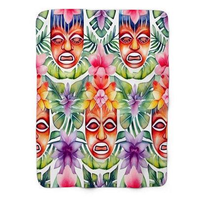 Island Getaway Design - 1 Piece Premium Sherpa Bla Throw Blanket