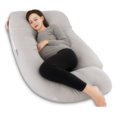  Pregnancy Pillow, Full Body Maternity Pillow 55 Inch, With Removable Washable Cover - Sleep Support For Legs, Back, Neck, Shoulder, Hips, Belly For Pregnent Women (Cooling Cover)