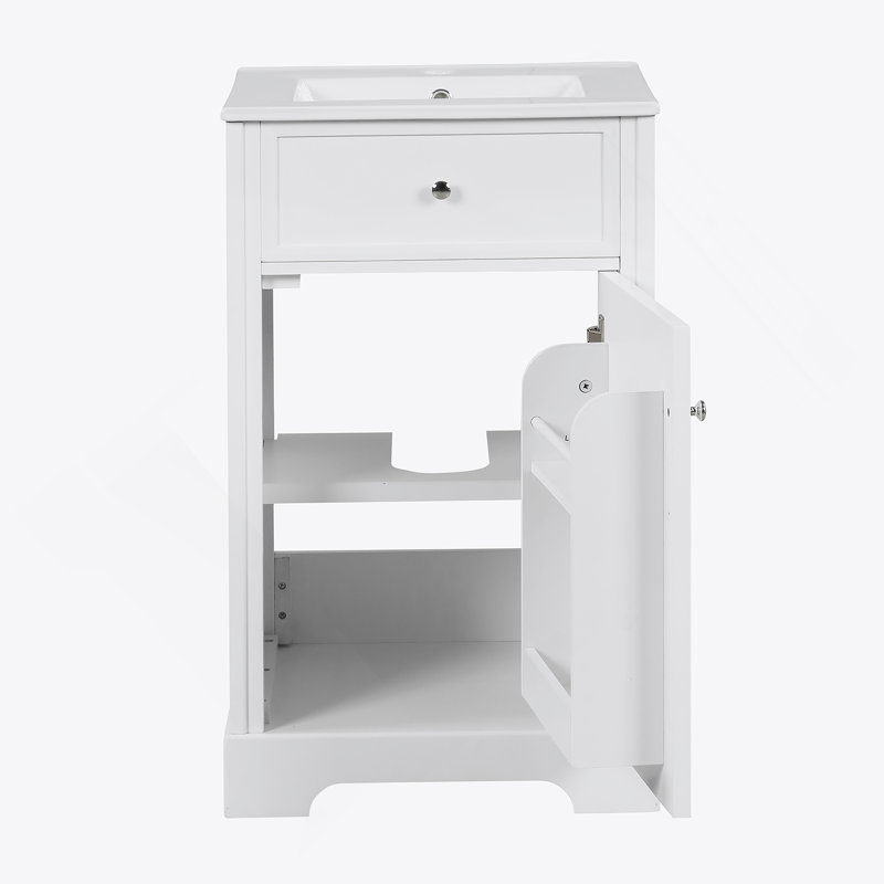 Meuble-lavabo blanc 20 po avec porte à fermeture douce