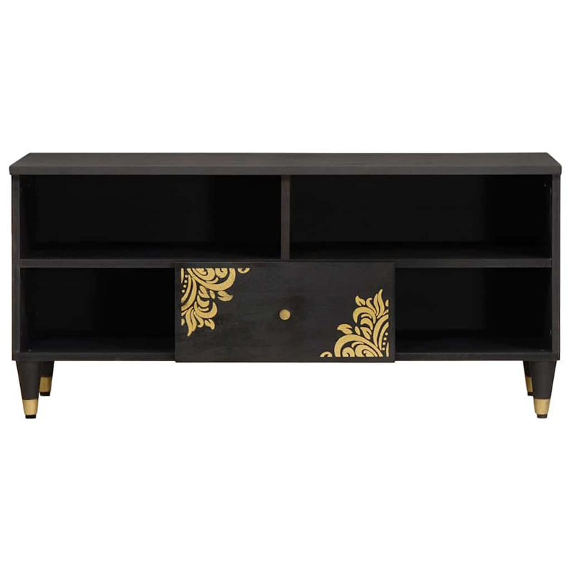  TV Cabinet With Drawer With Shelf With Storage Solid Mango Wood Media