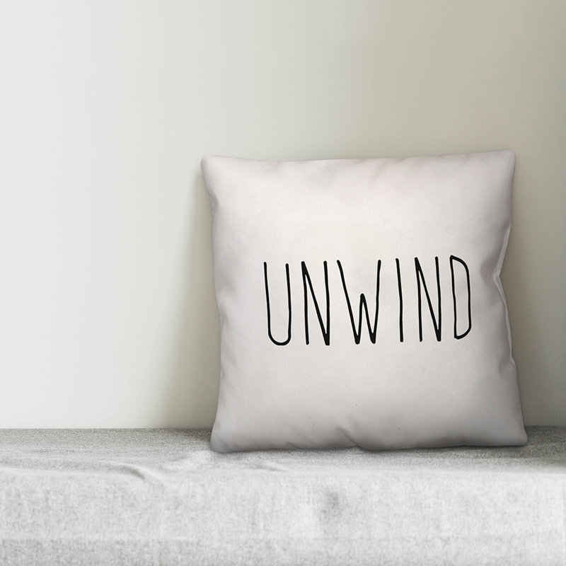 Outdoor Throw Pillow, 18" x 18", Off White/Black