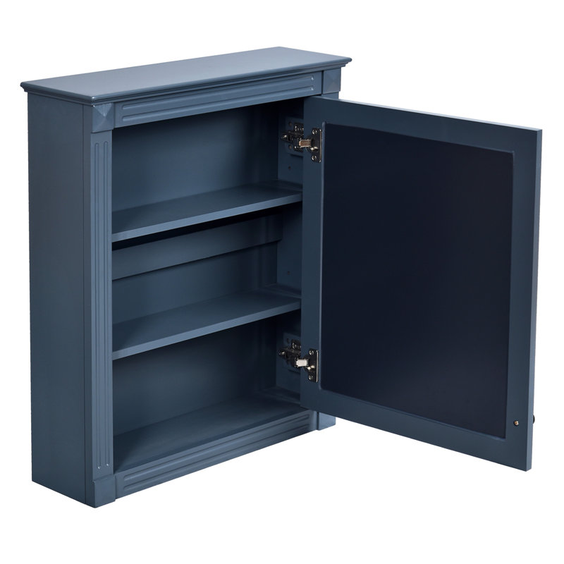 Armoire de rangement murale 24 po x 27 po avec miroir, Bleu