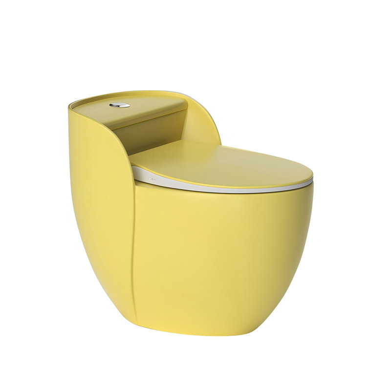 12" Rough-In 15.75"Seat Height Yellow Compact Siphonic Basic Smart Toilet for Small Space with Sensor Lid Opening, Night Light and Adjustable Temperature