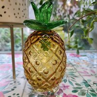 Handmade Crackle Glass Pineapple Fruit Fly Trap