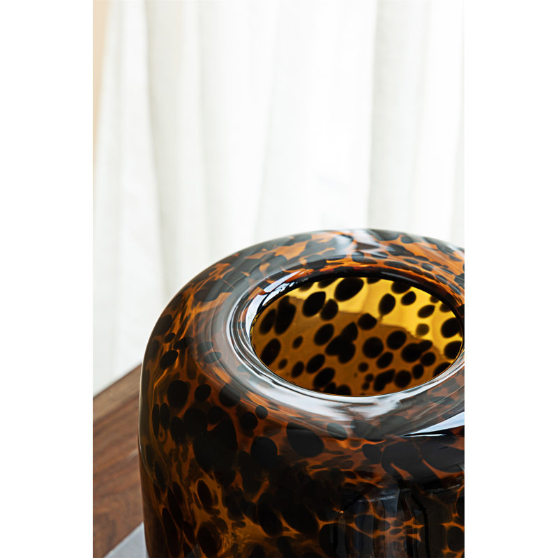 Vase en verre avec motif guépard