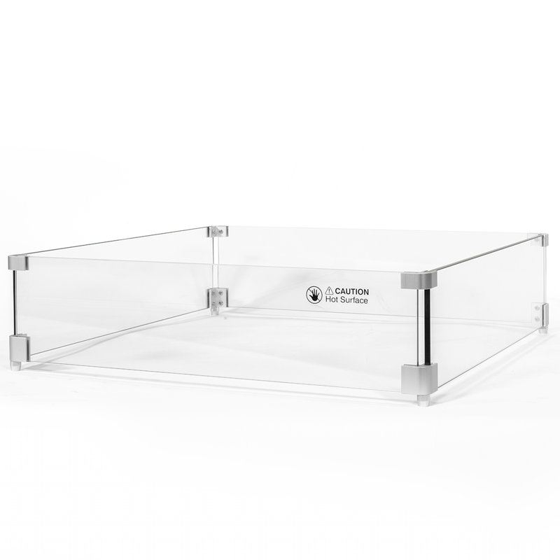 Pare-étincelles de table (verre), H 6 po x l 24 po x P 24 po