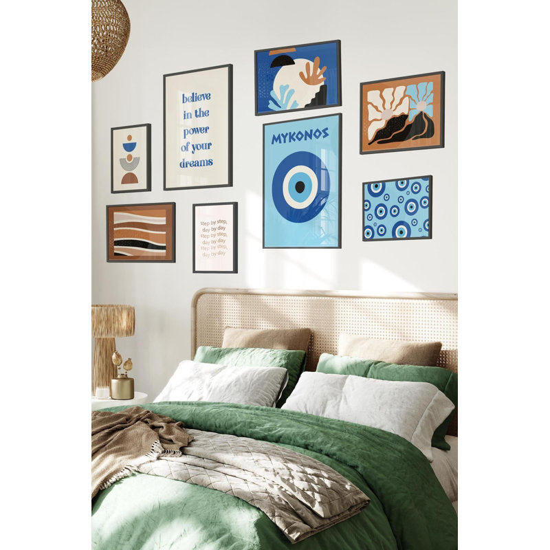 Tableau décoratif encadré (8 pièces), Noir
