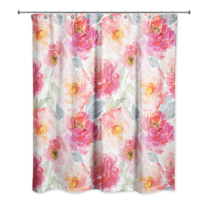 Rideau de douche simple Adamczyk, Rose
