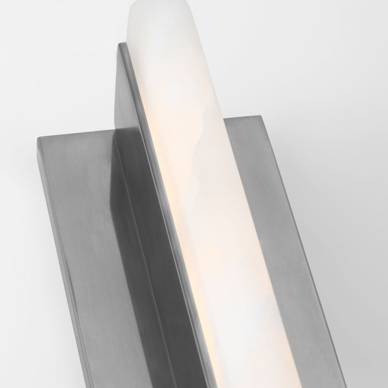 Linea LED Flush Mounted Sconce, 15" H x 2.6" W x 3" D, Antique Nickel