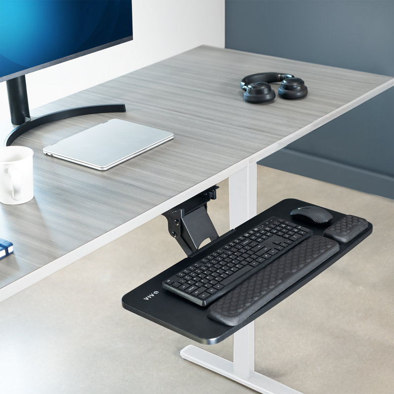 Vivo Black Premium Under Desk Computer Keyboard And Mouse Tray