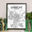 Utrecht City Map - No Frame Print-1752628373