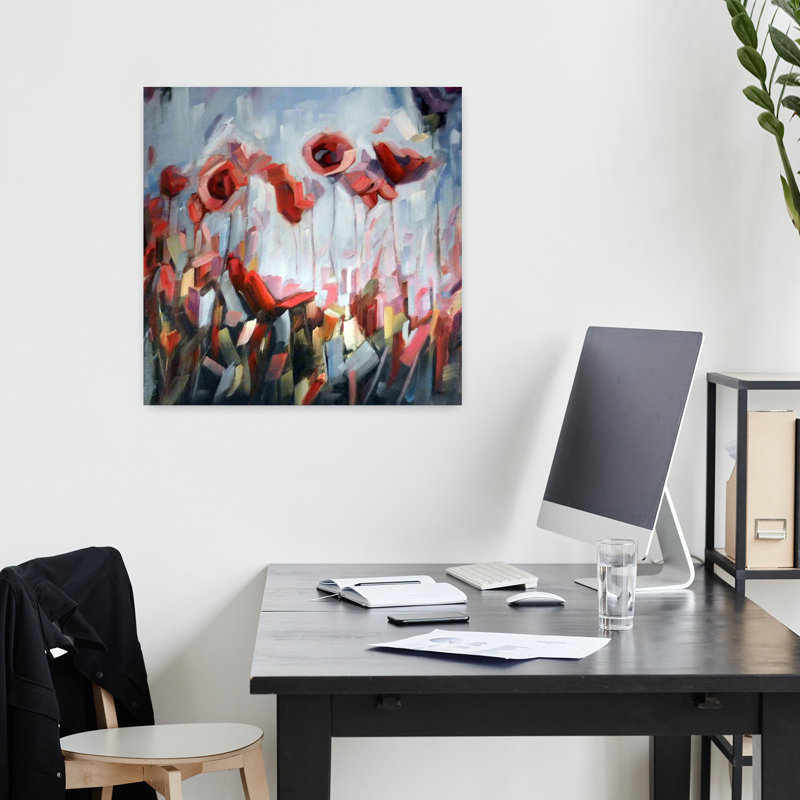 Art abstrait contemporain enchanté, H 18 po x l 18 po