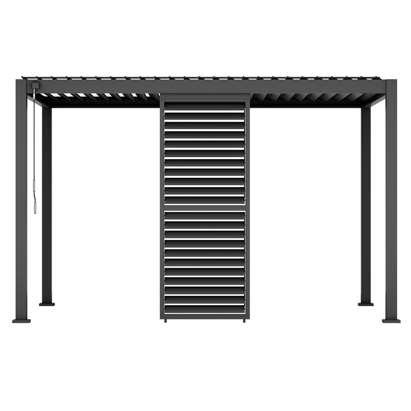Volet réglable en aluminium 111 (accessoire pour pergola), Noir, H 94 po x l 36 po x P 0,249 po