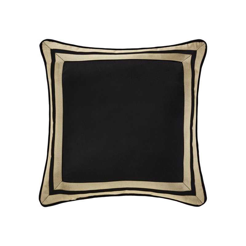 Charleston Black and Gold 20" Square Decorative Throw Pillow