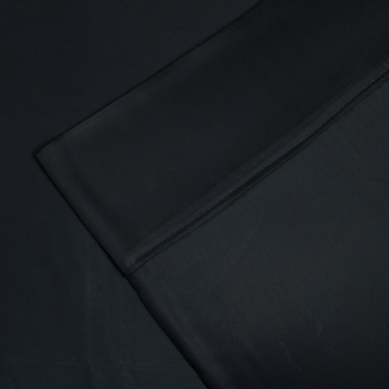 Modal From Beechwood 300 Thread Count Solid Luxury Pillowcase Set, King, Black