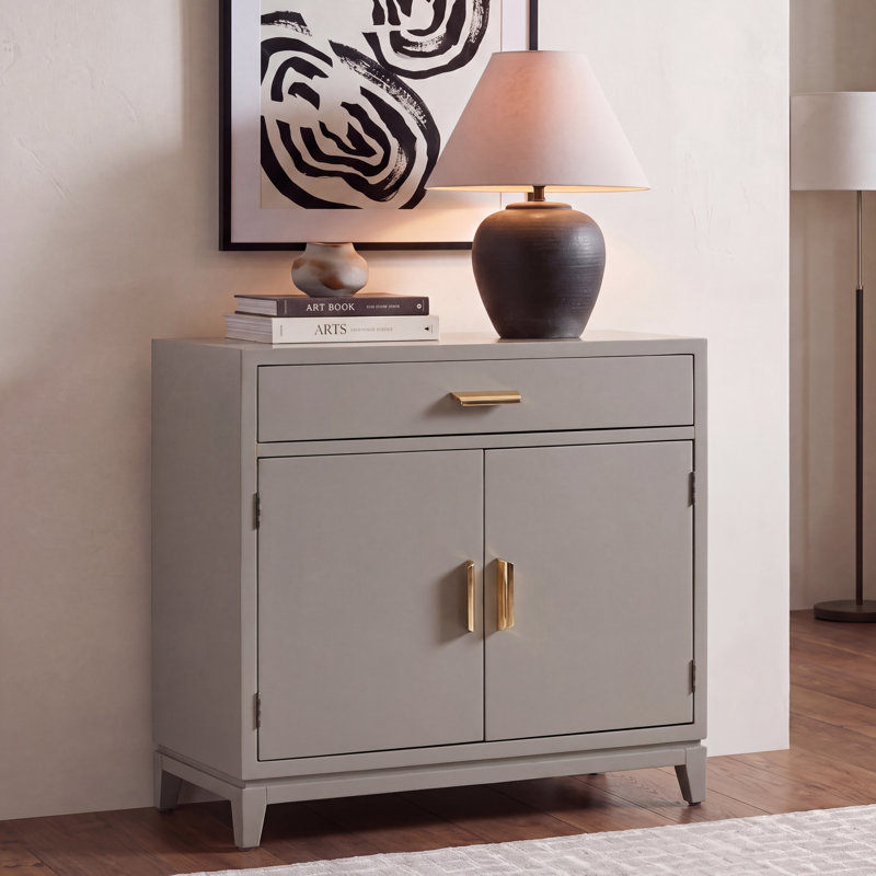 Albanie Solid Wood Accent Cabinet, Grey