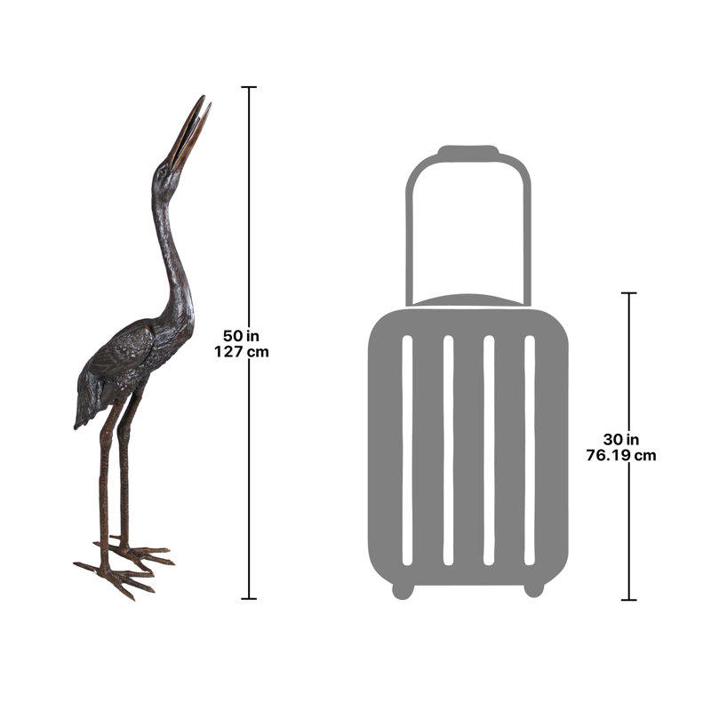 Large Heron Head High Cast Garden Statue