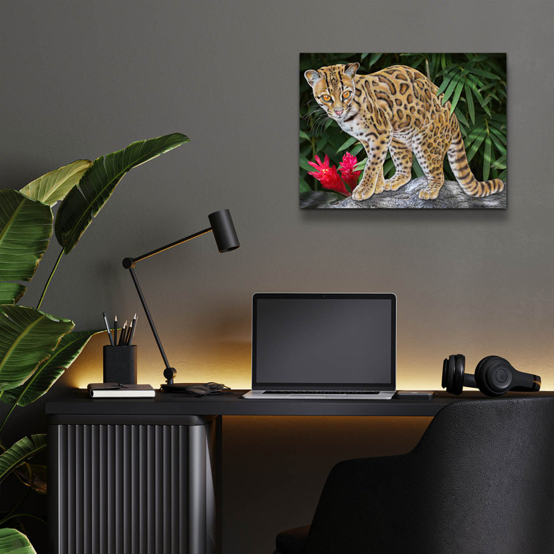«Margay» par Tim Jeffs, art mural acrylique, 16 po x 12 po