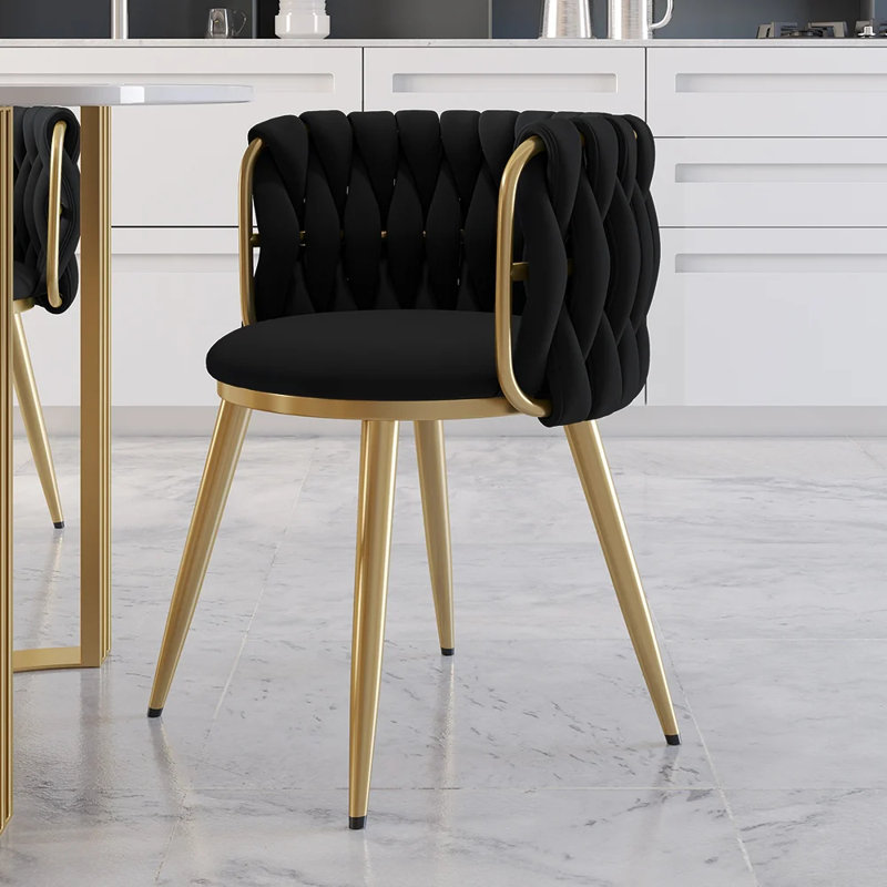 48cm H Velvet Upholstered Low Back Side Chair