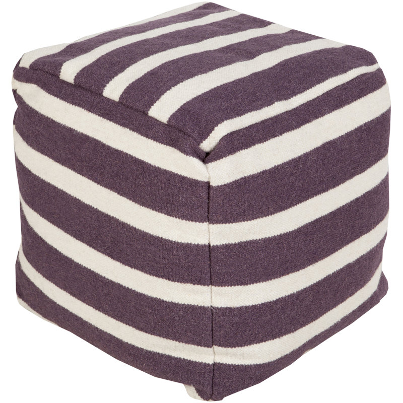 Mccormick Upholstered Pouf, Prune Purple