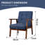 Solid Wood Accent Chair with Tufted Seat, Mid-Century Armchair with Curved Armrests, Reading Chair-1813400088