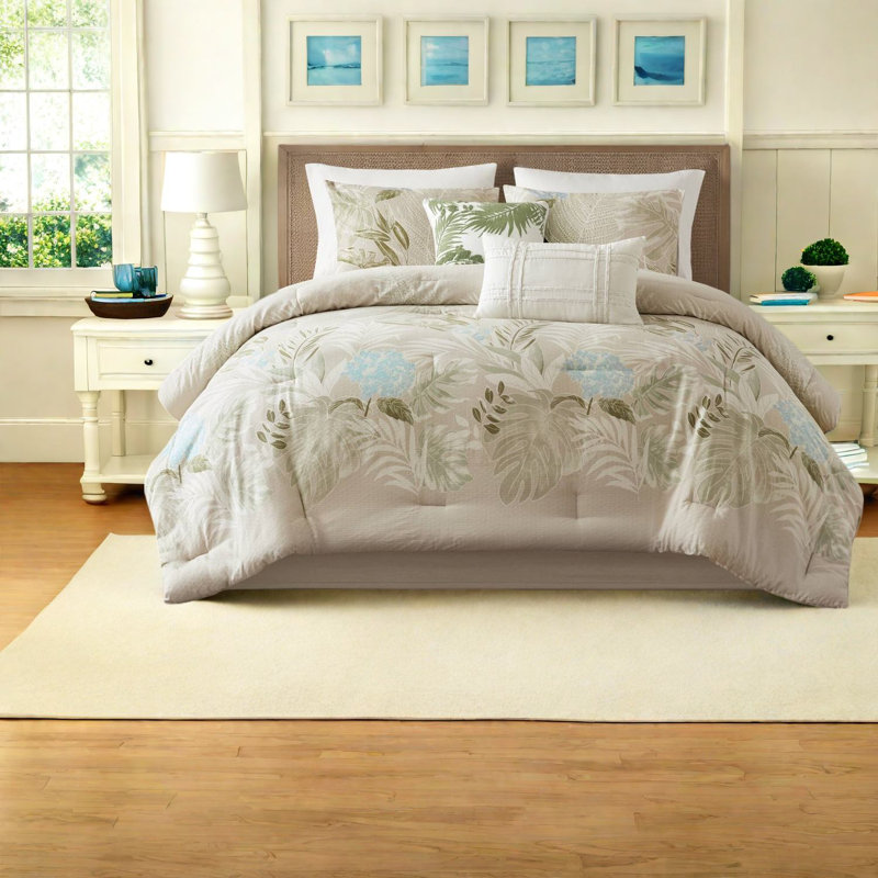 Comfortable Cotton Bedding Sets, Oversized Full With Tropical Flair