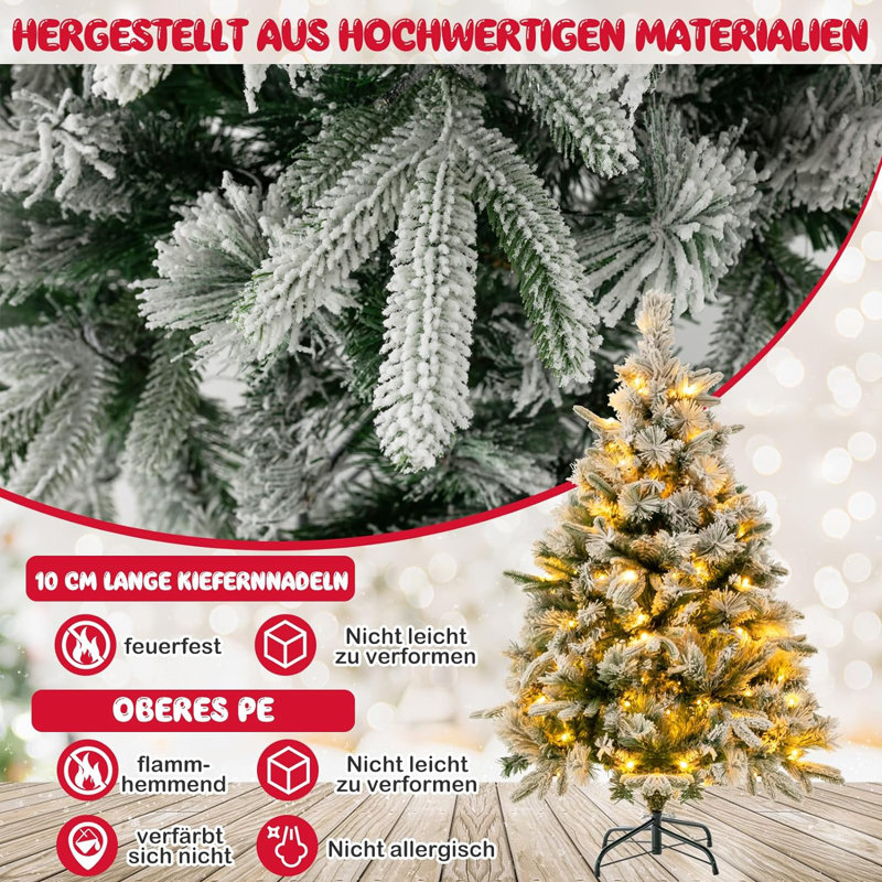 Lighted Artificial Pine Christmas Tree, 136cm H