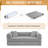 80.7" Corduroy Sleeper Sofa Boneless Modular Sofa Bed Compression Foam Couch Bed With 2 Pillows and Fixed Metal Frame, Light Gray-1269532578