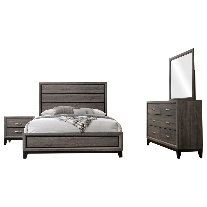 Ensemble de chambre avec grand lit 4 pièces Carina, Grand lit