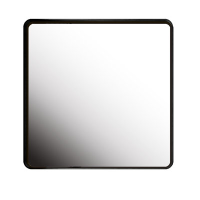 Metal Framed Square Dressing Mirror 36X36 Inch, Black For Living Room Inch With Sealed Frame